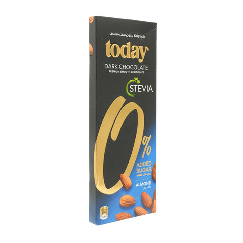 Stevia Dark Chocolate with Almond Zero Added Sugar 65g - Picture 2