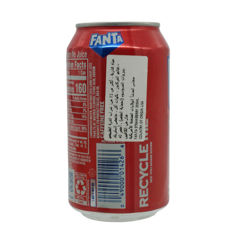 Fanta Strawberry Soft Drink Can 355 ml - Picture 2