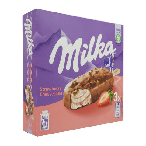 Milka Strawberry Cheesecake Ice Cream Bars 90 ml x 3