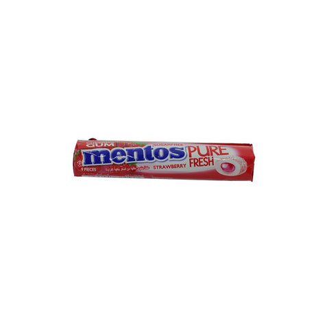 Mentos Pf Gum Rolls 9p Strawberry 15.75g