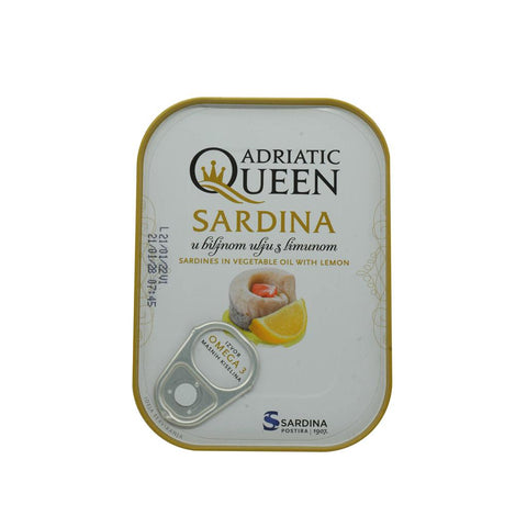 Adriatic Queen Sardines in Vegetable Oil with Lemon 105 g