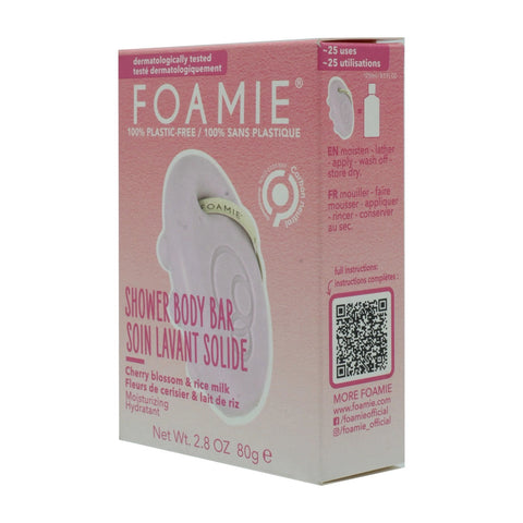 Foamie Cherry Blossom & Rice Milk Shower Body Bar-80g - Picture 2