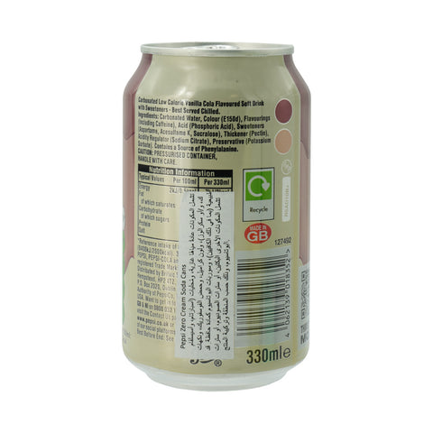 Pepsi Zero Cream Soda Can 330ml - Picture 3