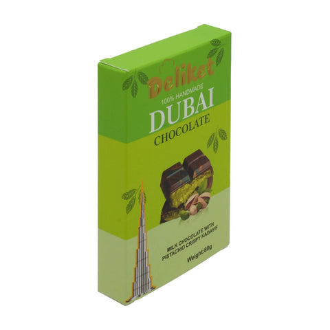 Deliket Dubai Kunafa Pistachio Chocolate Bar 80 g - Picture 2